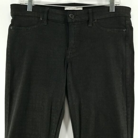 Rich & Skinny Black Jeans Womens Size 32 Mid Rise Front Zipper Button Closure - Picture 2 of 12